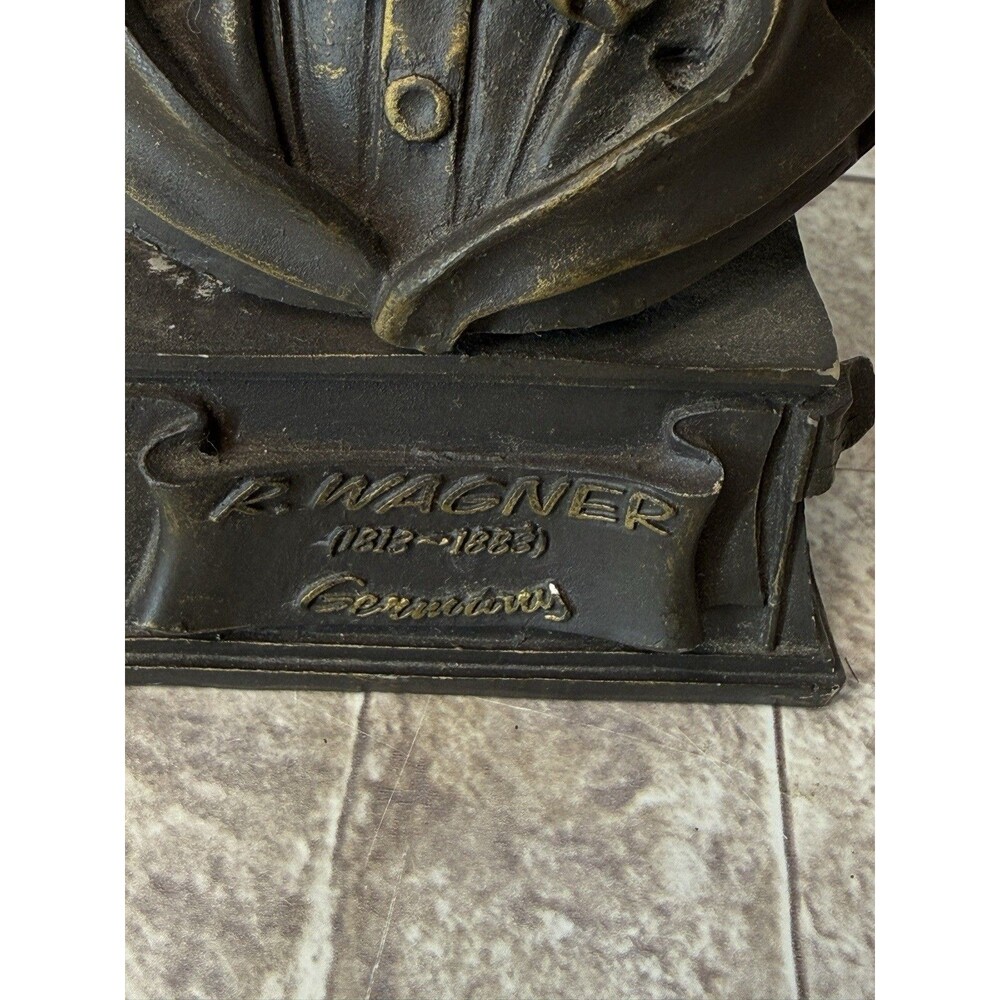Vintage Richard Wagner Bust Sculpture German Composer Statue Decor READ - Picture 12 of 13